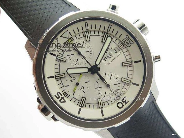 MIROTIME 0731 SportInspired Aquatimer Chrono IW376803 V6F 1:1 Best Edition White Dial On Rubber Strap A 7281